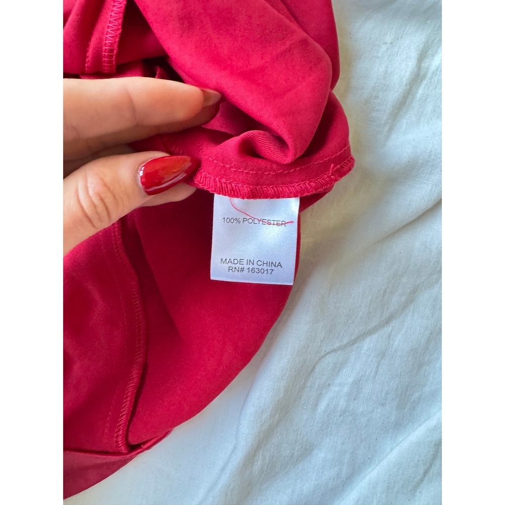 Princess Polly Butacup Frill Mini Dress Red Satin Ruffle V-Neck US 10 NWT - Picture 3 of 7